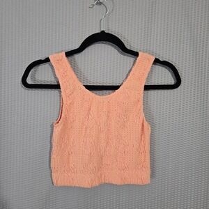 Daytrip Womens Floral Textured Bralette Crop Top Size XS/S Barbiecore Loungewear